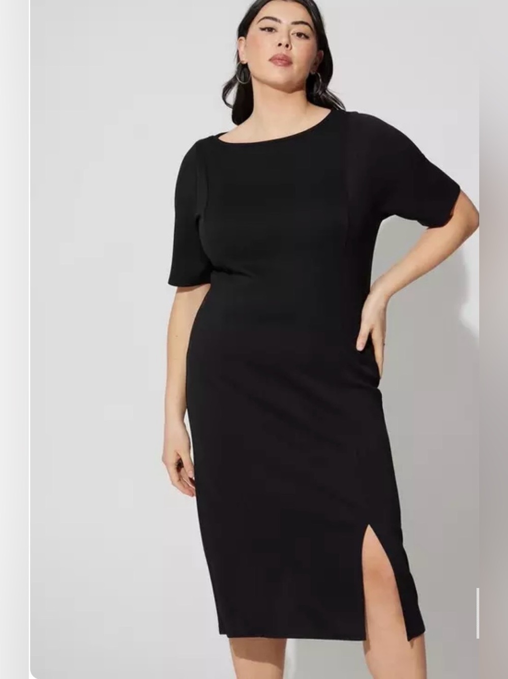 Torrid Midi Studio Cupro Bodycon Dress Deep Black 1/1X - Stretch